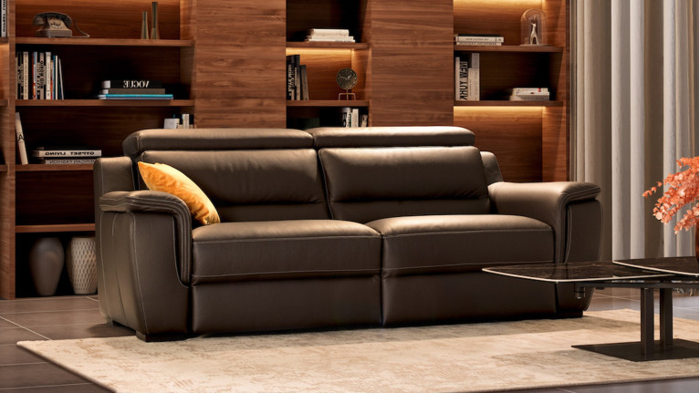 Canapé 2 3 places MONCEAU - Canapé aux lignes sobres, réalisable en cuir ou tissu dans de multiples dimensions.