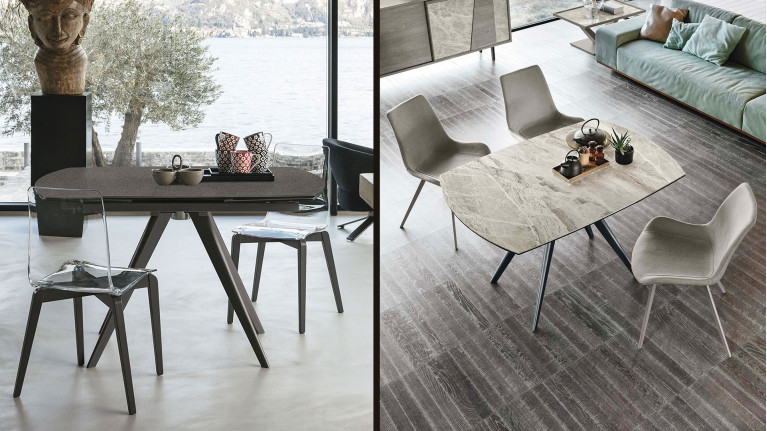 Table de repas extensible VORTICE | Système d'ouverture par rotation