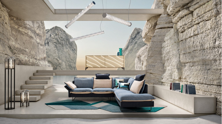 Canapé d'angle chaise longue QUADRO | Confort moelleux