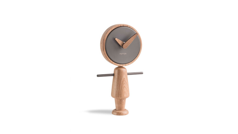 Horloge de table en bois et laiton, 2 finitions, Nene-Nena