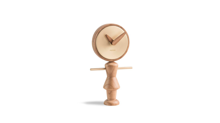 Horloge de table en bois et laiton, 2 finitions, Nene-Nena