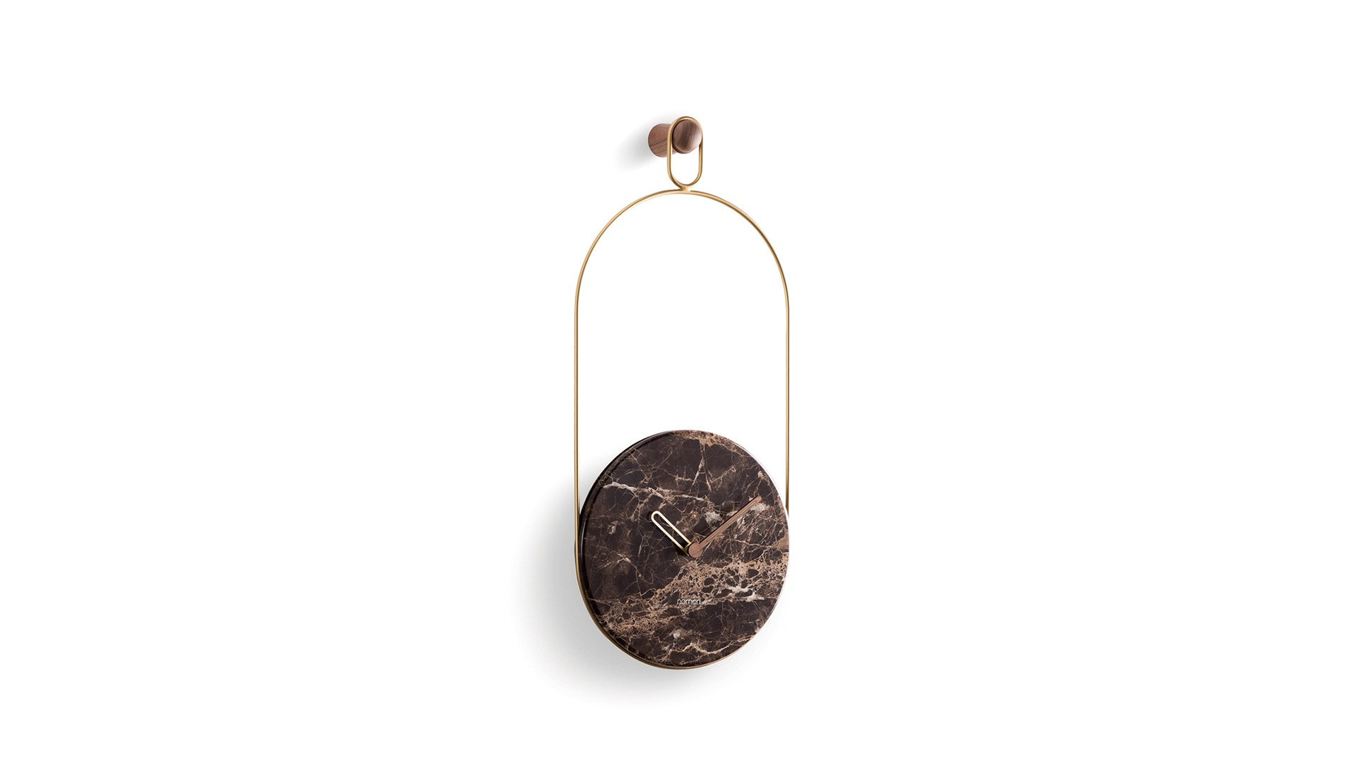 Horloge murale design en bois ou marbre, Eslabon
