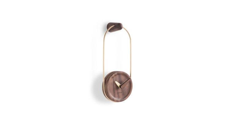 Horloge murale design en bois ou marbre, Eslabon