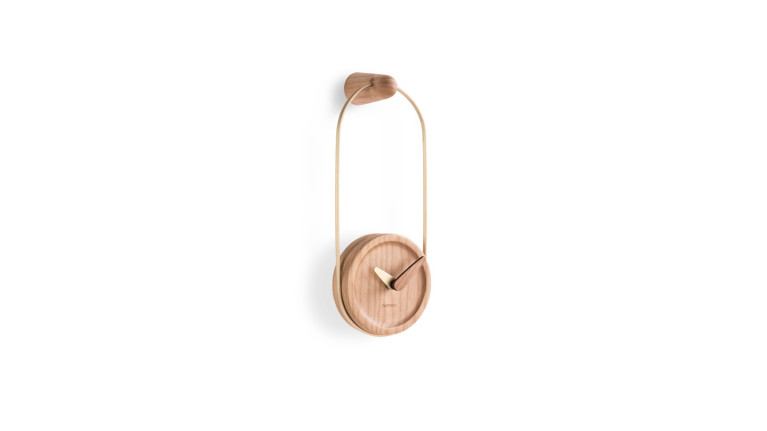 Horloge murale design en bois ou marbre, Eslabon