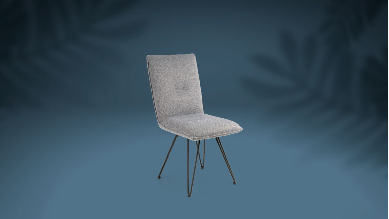 Chaise moderne MANON avec élégance du piétement épingle en métal