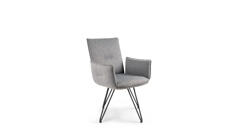 Fauteuil moderne MANON avec élégance du piétement épingle en métal
