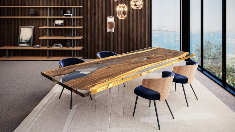 Table de repas UNIQUE | Table résine et bois massif