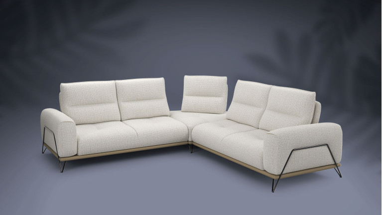 Canapé d'angle méridienne tissu DOLCE VITA | Douceur du tissu italien