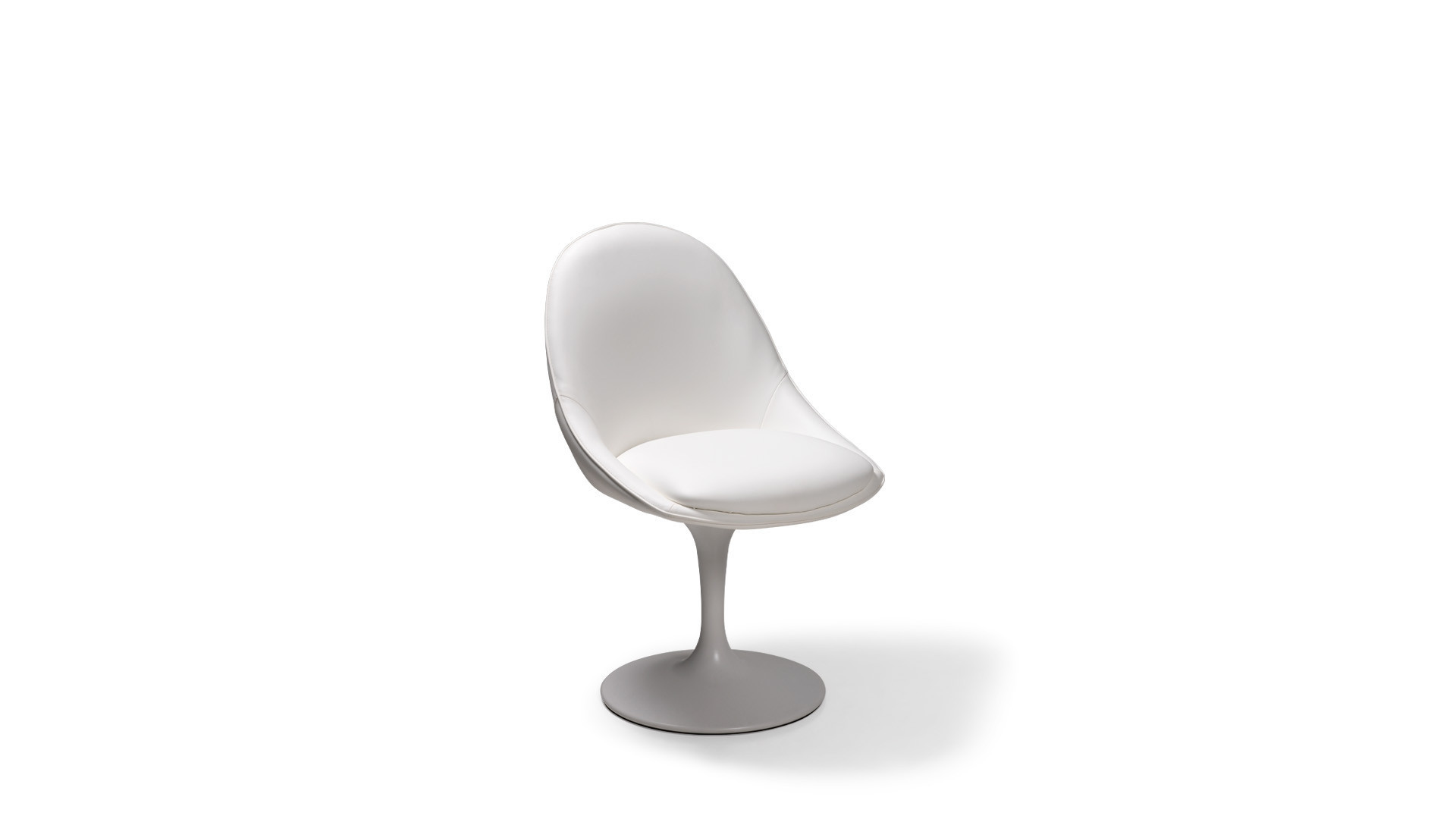 Chaise piètement tupile. Chaise avec 1 pied central blanc