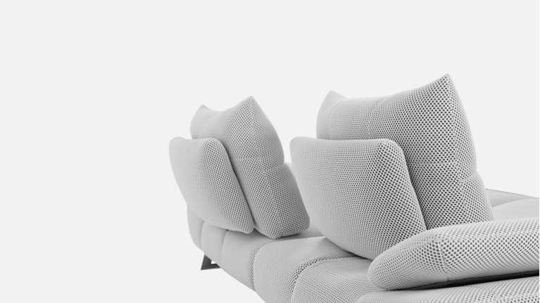 Canapé droit, assise moelleuse, assise réglable, Level