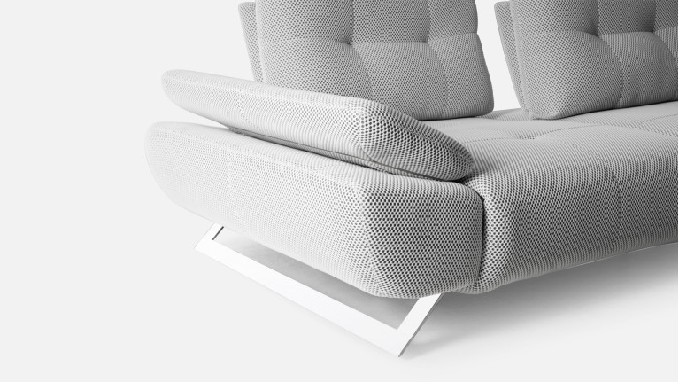 Canapé droit, assise moelleuse, assise réglable, Level