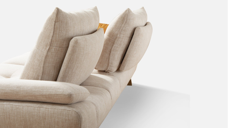 Canapé droit, assise moelleuse, assise réglable, Level
