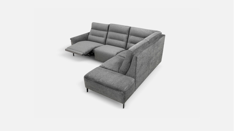 Canapé d'angle relaxation électrique tissu ALBATROS | Confort moelleux