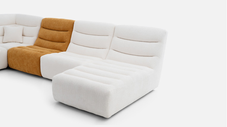 Canapé d'angle modulable en tissu, confort enveloppant, Lotus