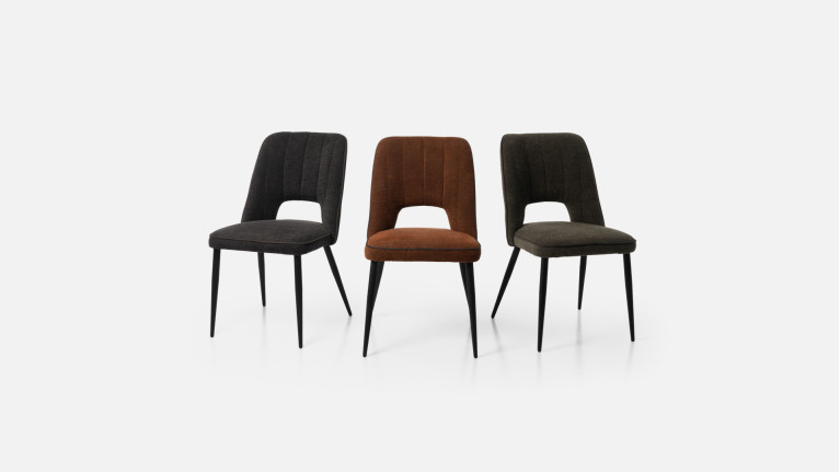 Chaise en tissu et acier, pour salle à manger design, ST2204