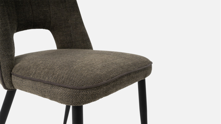 Chaise en tissu et acier, pour salle à manger design, ST2204