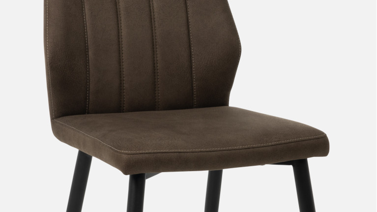 Chaise en cuir vintage et acier, pour salle à manger, ST2202