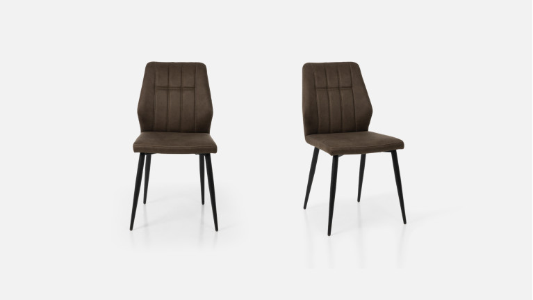 Chaise en cuir vintage et acier, pour salle à manger, ST2202
