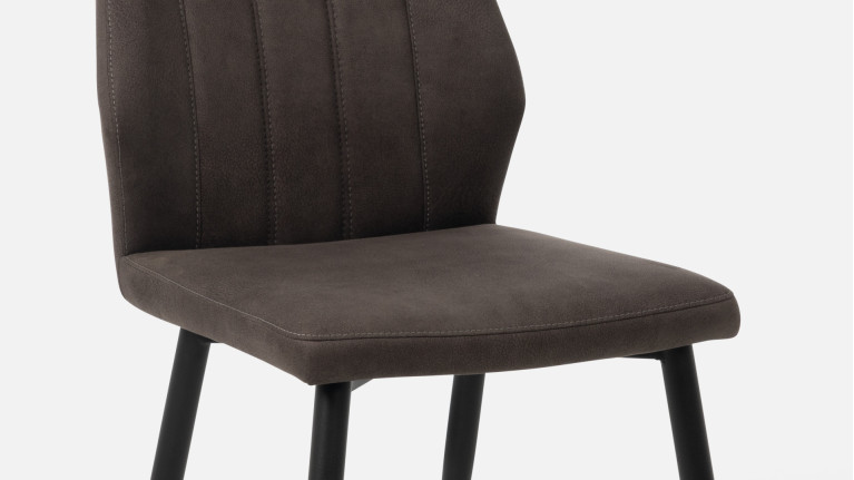 Chaise en cuir vintage et acier, pour salle à manger, ST2202