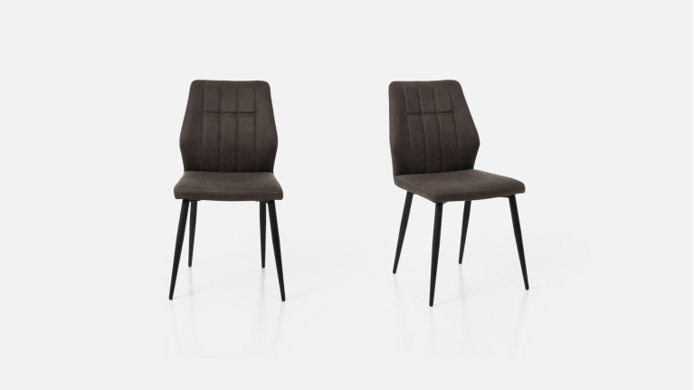 Chaise en cuir vintage et acier, pour salle à manger, ST2202