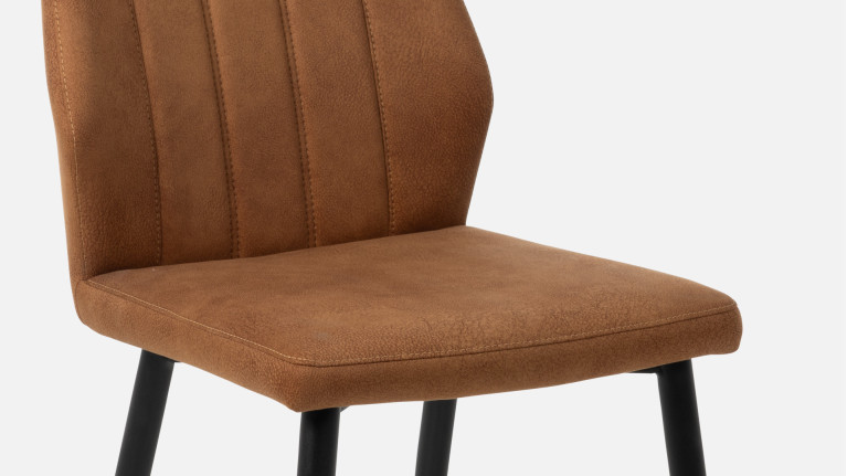 Chaise en cuir vintage et acier, pour salle à manger, ST2202