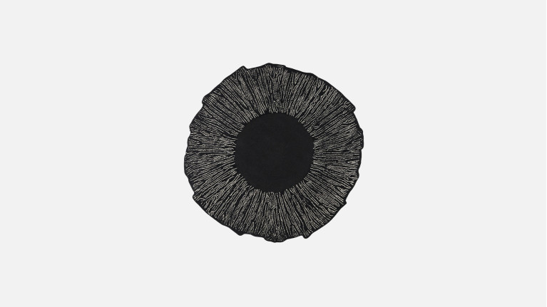 Tapis en laine velours, motif floral graphique, Eye Flower