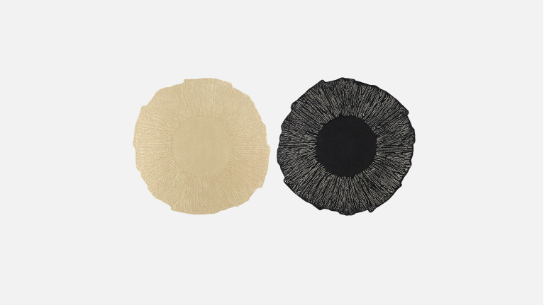 Tapis en laine velours, motif floral graphique, Eye Flower