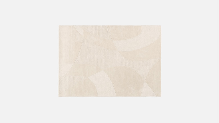Tapis 100% laine tuftée main, tons doux monochrome, Piana
