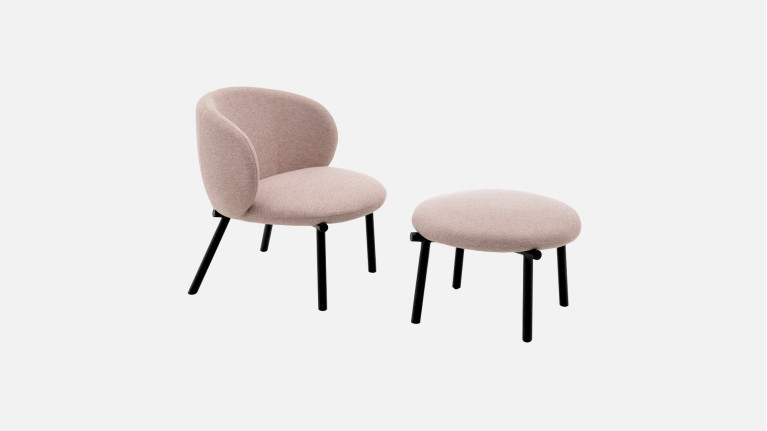 Fauteuil design, forme arrondie, style épuré, Kyoto