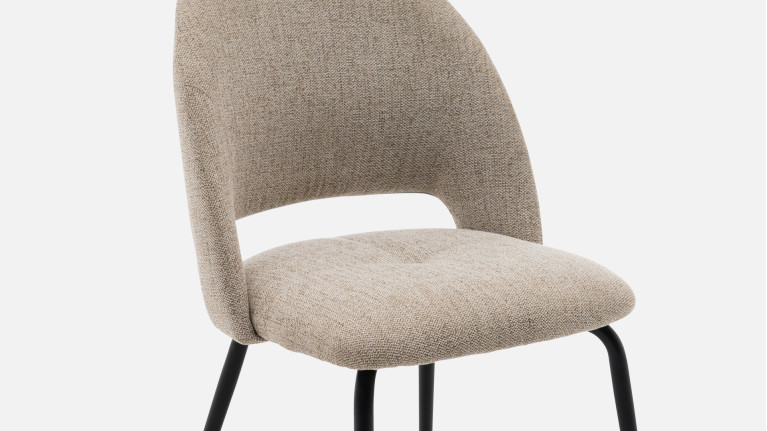 Chaise design en tissu et acier pour salle à manger, Easy