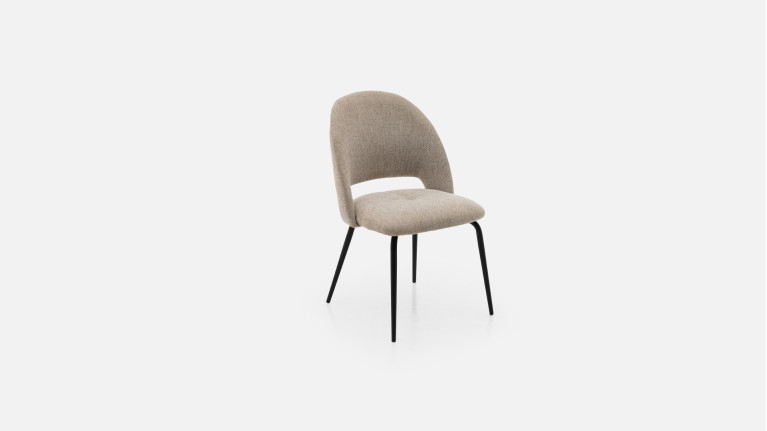 Chaise design en tissu et acier pour salle à manger, Easy