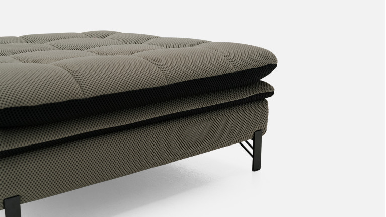 Pouf design à assise confortable et capitonnée, Waffle