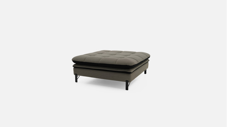 Pouf design à assise confortable et capitonnée, Waffle