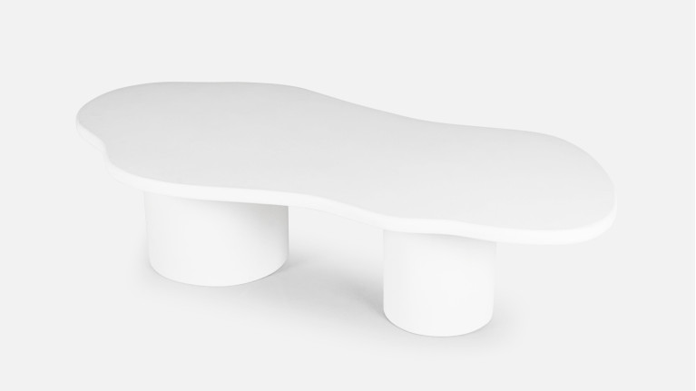 Table basse forme organique et effet béton ciré PICASSO