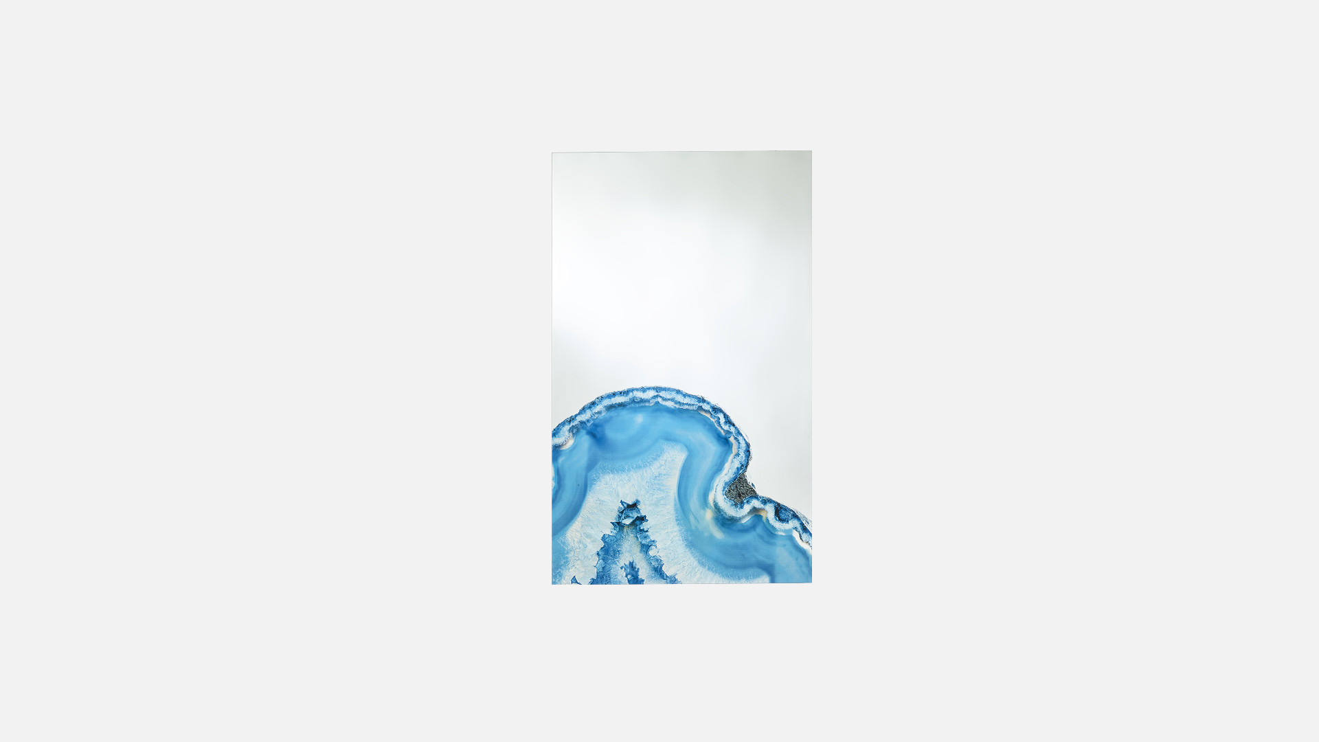 Miroir décoratif, relief minéral en cristaux d'agate, Geode