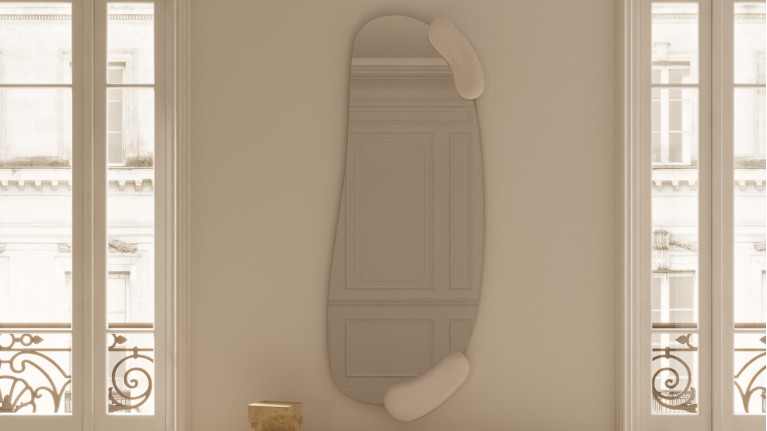 Miroir décoratif texturé avec feuille d'or, Calco Hall