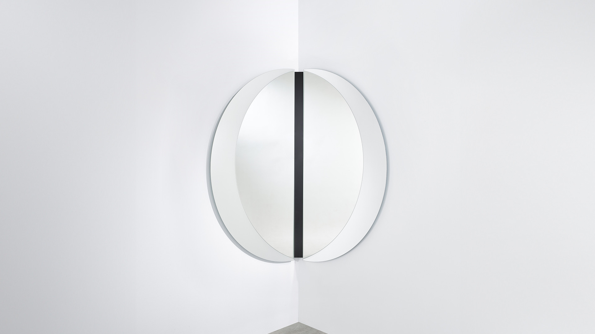 Miroir d'angle en demi-lune, Luna Black Corner