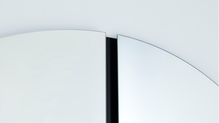Miroir mural design rond, très grande taille, Luna Balck