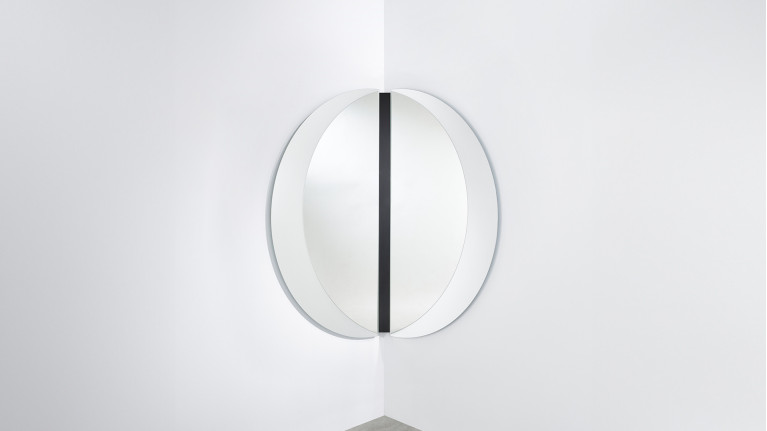 Miroir d'angle en demi-lune, Luna Black Corner