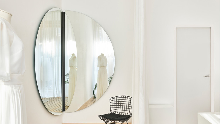 Miroir d'angle en demi-lune, Luna Black Corner