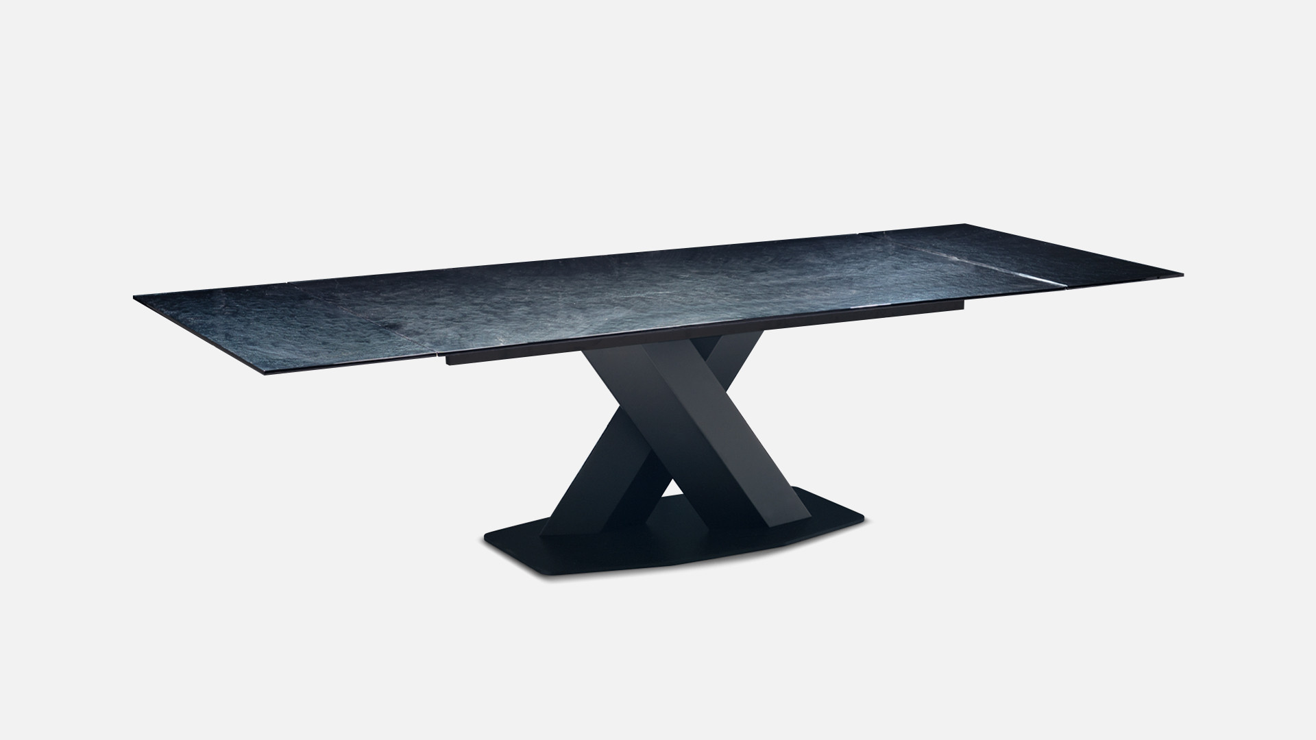 Table de repas extensible avec plateau en verre fondu X FACTOR