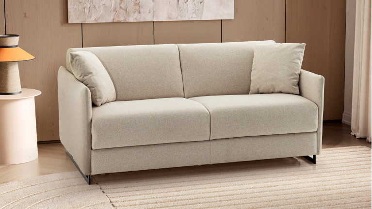 Canapé 3 places tissu beige déhoussable MELO