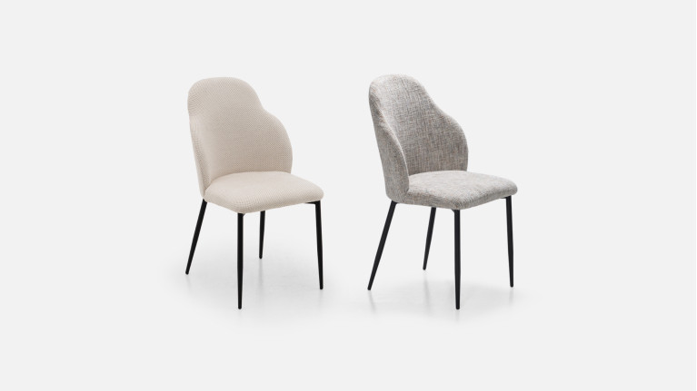 Chaise de salle à manger design italien en tissu, Bump