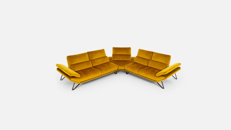 Canapé en cuir blanc contemporain, fabrication italienne Fly
