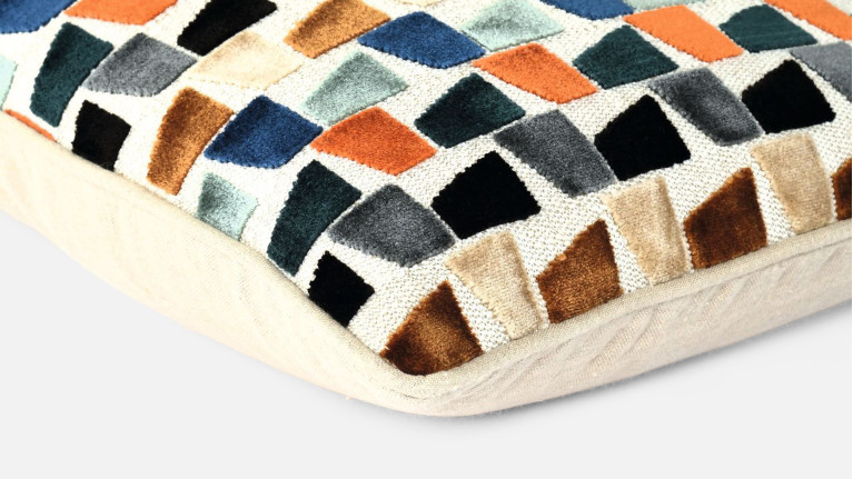 Coussin de canapé en velours à motifs graphiques , Paddington