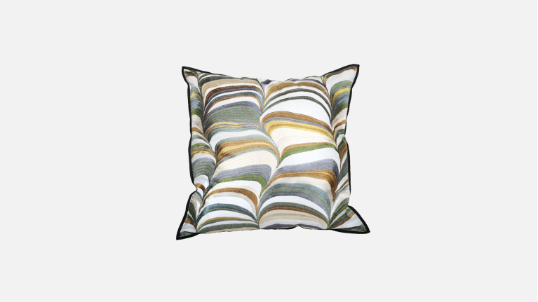 Coussin design, lin et coton, avec lignes, Strates