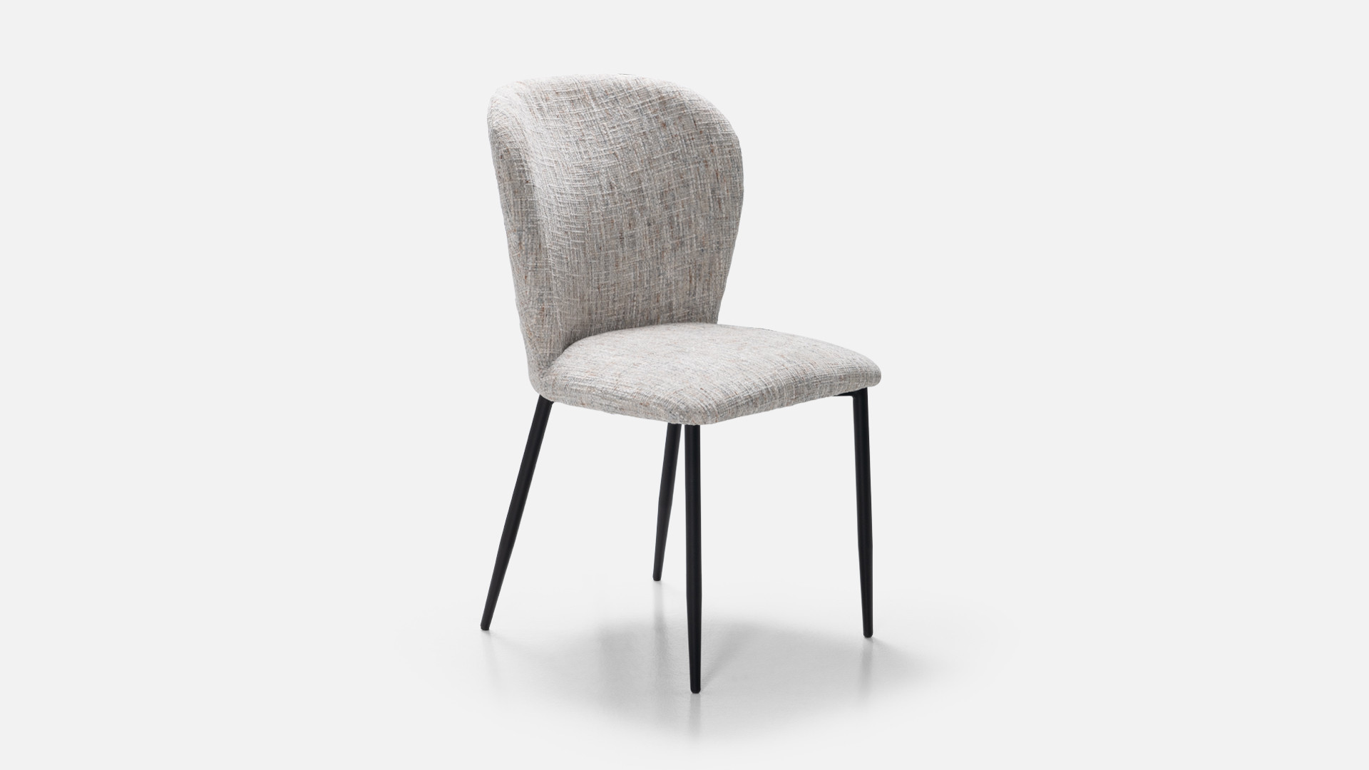 Chaise en tissu tweed gris SHELL | Personnalisez la vôtre