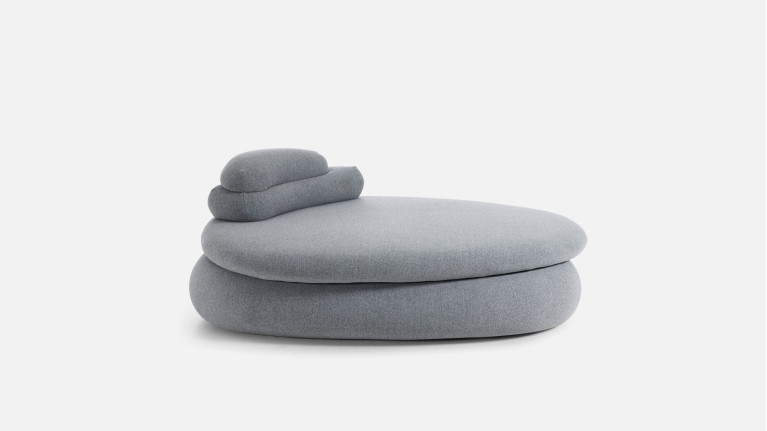 Pouf convertible en tissu, fabrication italienne, Petra