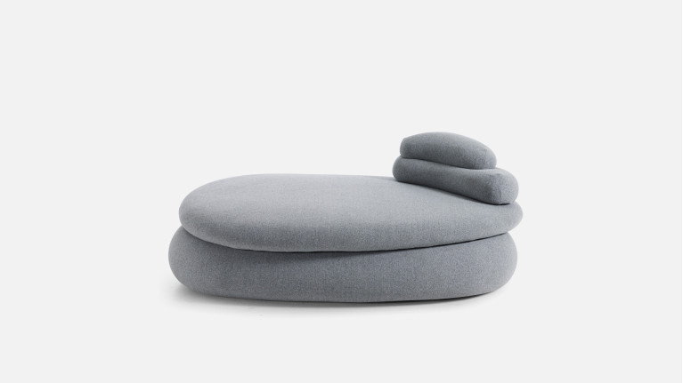 Pouf convertible en tissu, fabrication italienne, Petra