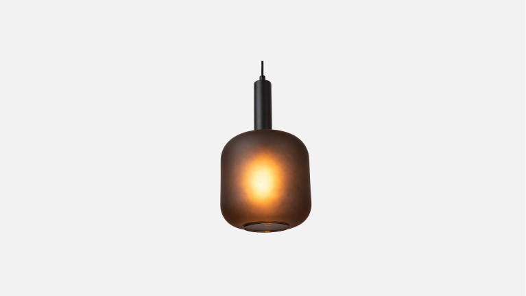 Suspension luminaire design, réglable, en verre fumé, Eloise